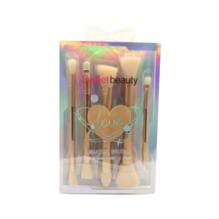 Set de Brochas Dobles Doradas Love