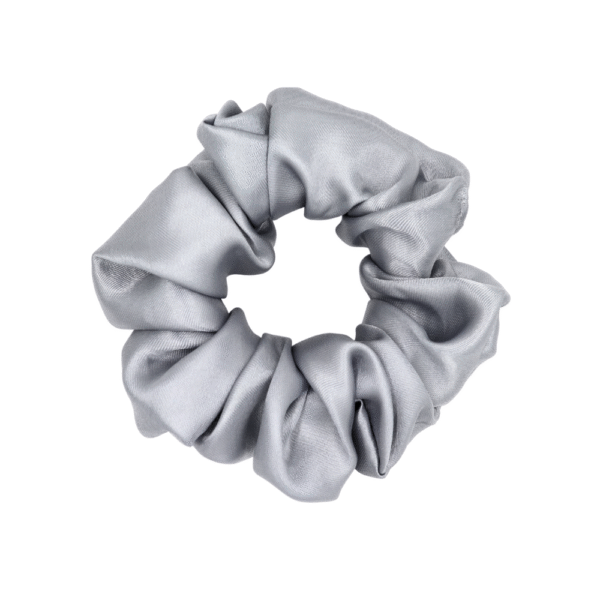 Moña Mediana de Satín Gris Plata