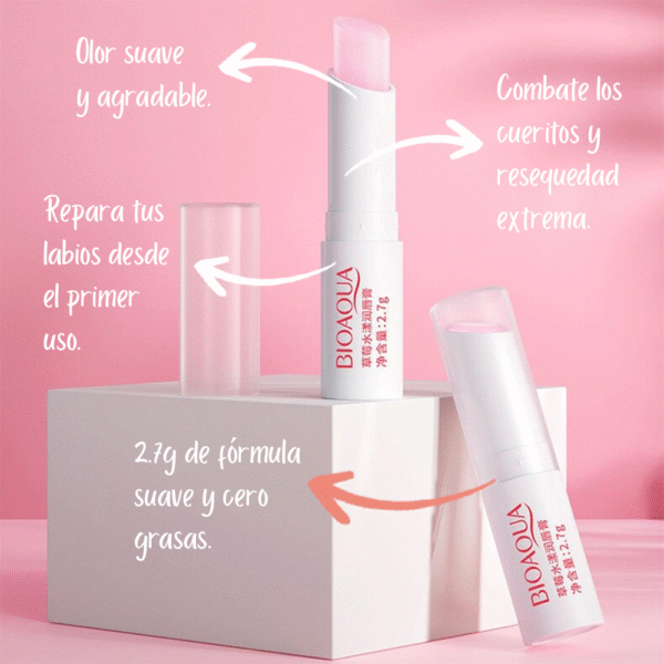 Bálsamo Reparador de Labios Atractive Honey Peach Bioaqua - Imagen 3