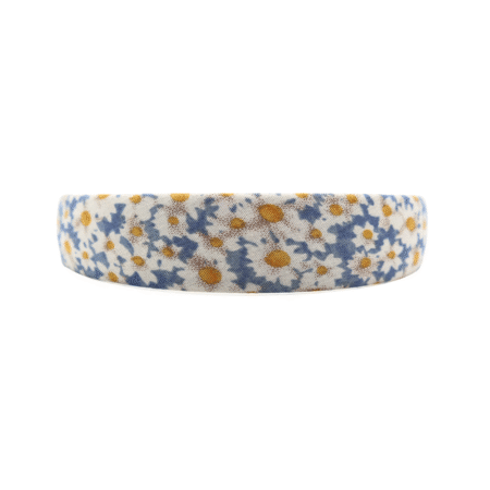 Balaca Plana 2,7 cm Flores Azul