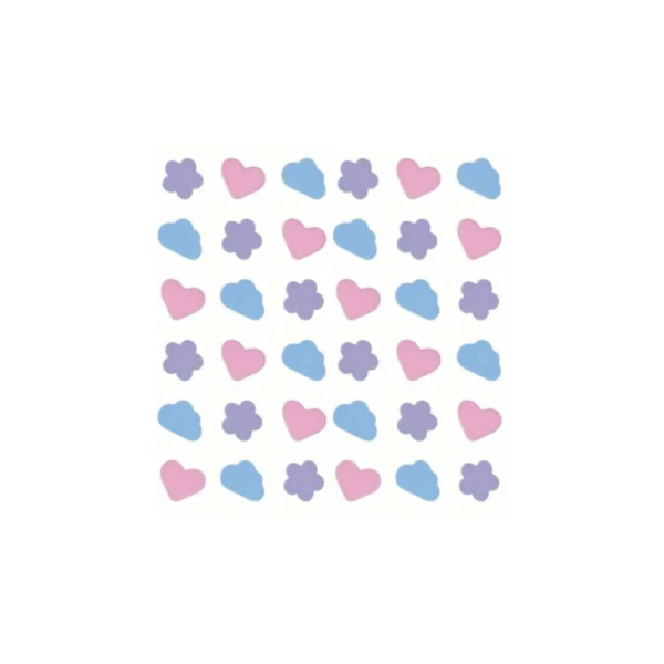 Lámina de Parches Antiacné Corazones/Nubes/Flores x18 und